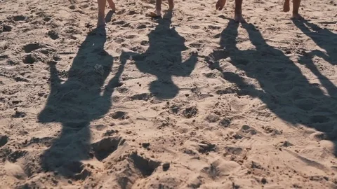 People are going on the sand Stock Footage 80839802