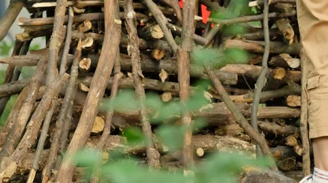 People Are Going to Set Fire Ivan Kupala Pagan Festival Men and Women Are Going Stock Footage 64797927