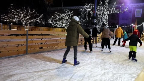 People are having fun on the ice arena. Video stock 168107397