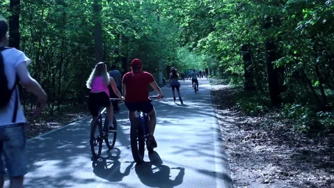 People are having fun in a park Stock Footage 154448875