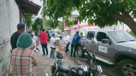 People are lining to vote El Salvador Legislative Elections: February 28, 2021 Stock Footage 149857207