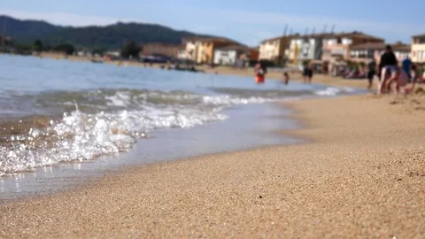 People are resting on the seashore Stock Footage 80024962