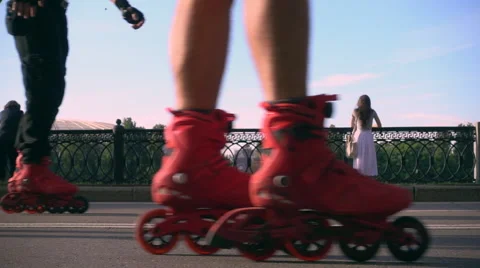 People Are Rolling At Sunset Stock Footage 64638380