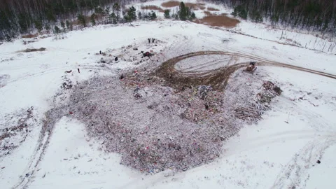 People are rummaging through a pile of garbage at a landfill in the forest. Vídeos de archivo 169494030