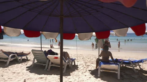 People are sunbathing on the beach Video stock 170326613