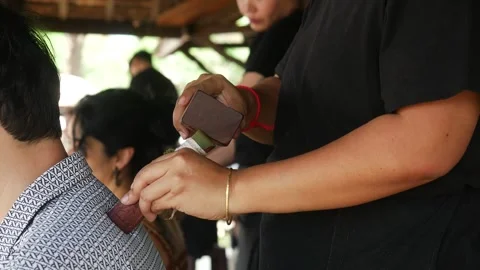 The people are taking service Tapping Line to relax is an ancient massage. 動画素材 270068055