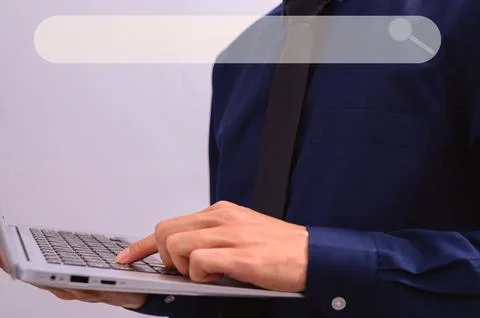 People are using computers to find information and knowledge in the online .. Stock Photos