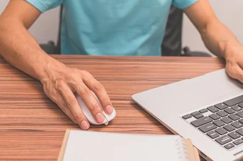People are using computers to work Stock Photos