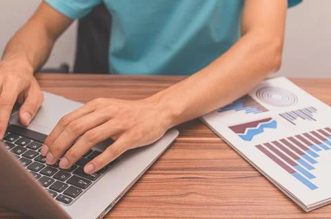 People are using computers to work Stock Photos