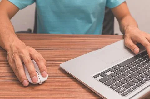 People are using computers to work Stock Photos