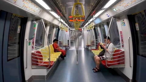 People are using The Mass Rapid Transit (MRT) train Stock Footage 103697268