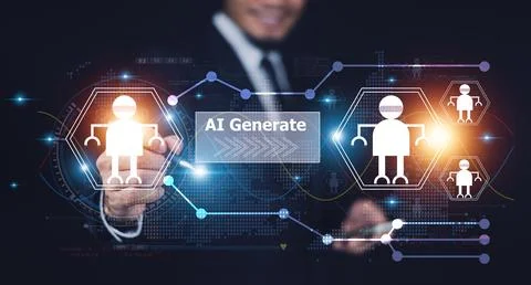 People are using website Artificial Intelligence Generate work and support .. Stock Photos