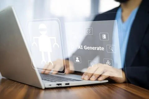 People are using website Artificial Intelligence Generate work and support .. Stock Photos