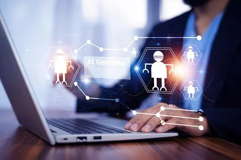 People are using website Artificial Intelligence Generate work and support .. 스톡 사진