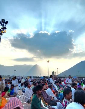 People are very eager to wait for the Isha Maha Siva Rathiri event. Stock Photos