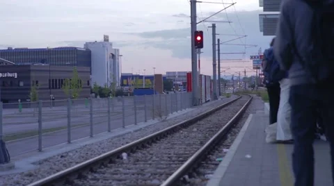 People are waiting for the train Stock Footage 56938047