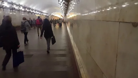 People Are Walking Underground Video stock 75815289