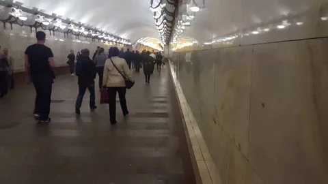 People Are Walking Underground Stock Footage 75815683