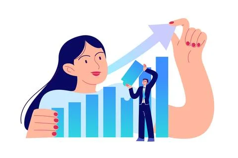 People are working on business development Stock Illustration