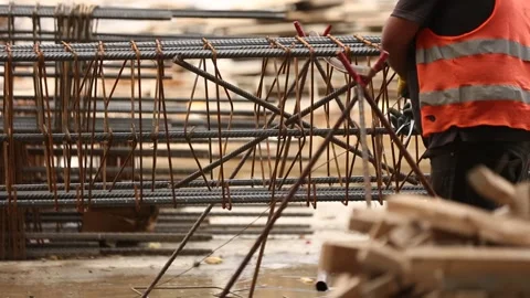 People are working at a construction site  (EDITORIAL) 35 Video stock 318949896
