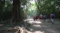 People in the area of Angkor Thom temple complex in Cambodia HD Footage