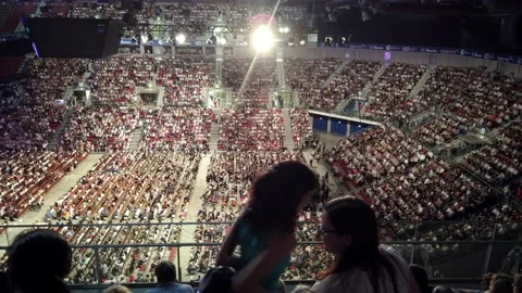 People at arena Armeec concert hall in S... | Stock Video | Pond5