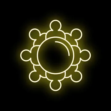 People around central circle creating teamwork icon Stock Illustration