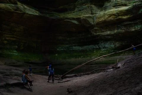 People around cliffs Stock Photos