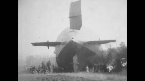 People around crashed USS Shenandoah airship Stock Footage 43336821