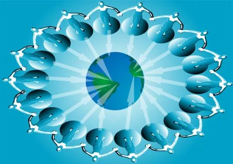 People around the earth Stock Illustration