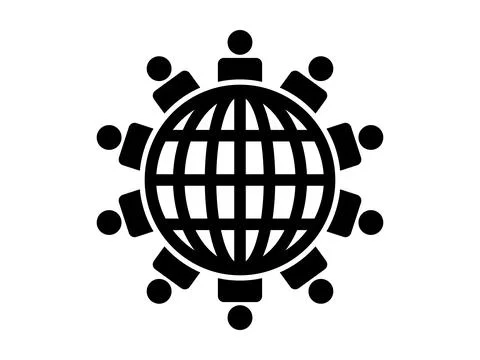 People Around the Globe Icon Vector Illustration Design Stock Illustration