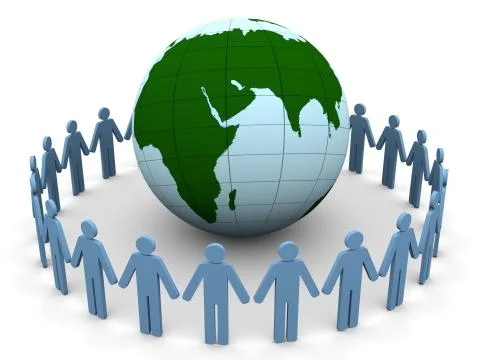 People around globe Stock Illustration