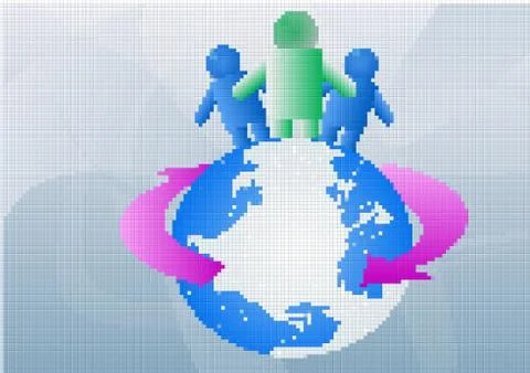 People around the globe Stock Illustration
