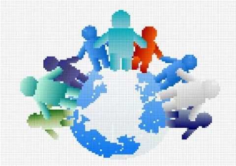 People around the globe Stock-Illustration