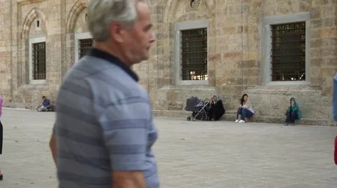People around Mosque Stock Footage 50815508