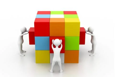 People arrange box.(Teamwork concept) Stock Illustration