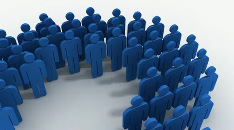 People arranged in "Question Mark" form. Stock Footage 20476828