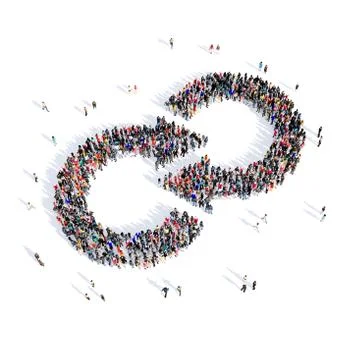 People arrow direction 3d Illustrazione stock