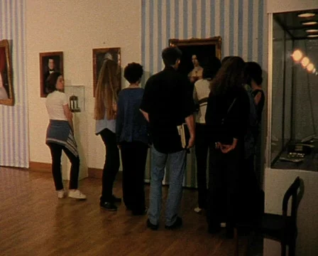 People in art gallery Stock Footage 851374