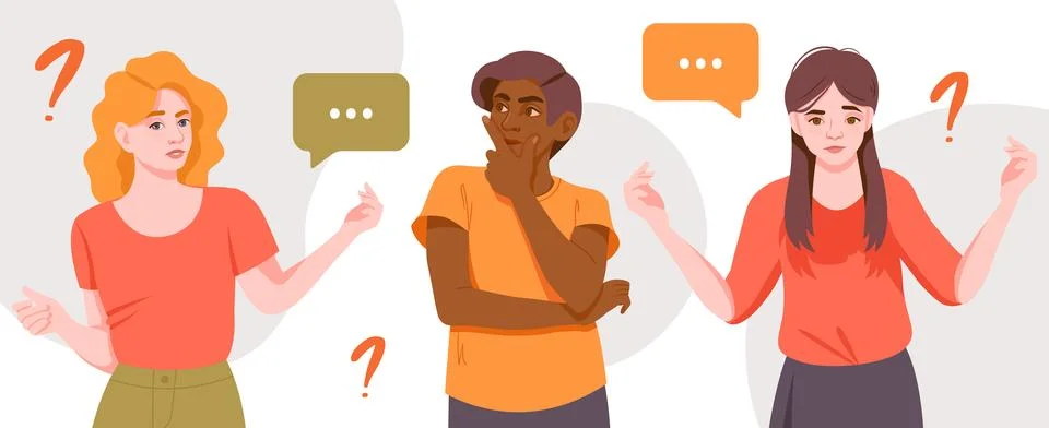 People asking questions Stock Illustration