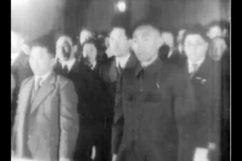 People in the assembly stand at attentio... | Stock Video | Pond5
