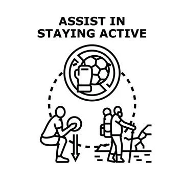 People assisting in staying active and healthy Stock Illustration