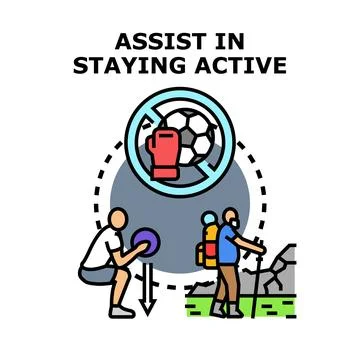 People assisting in staying active and healthy Stock Illustration