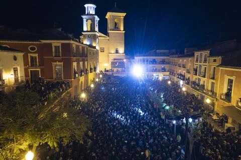 People attend the traditional 'Drums from Mula' night in Spain, Murcia - 26 Mar  Stock Photos