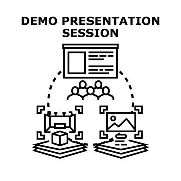 People attending demo presentation session concept Ilustração Stock