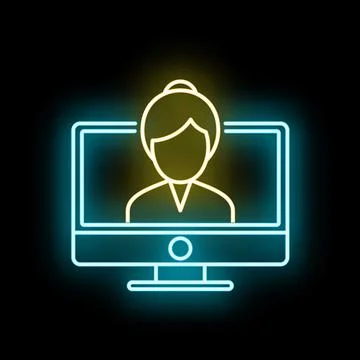 People avatar on computer screen video calling Illustrazione stock