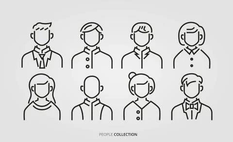 People avatar icon vector set Stock Illustration