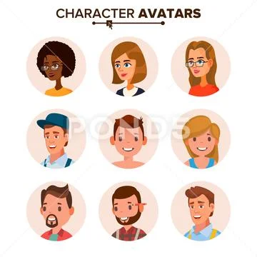 People Avatars Collection Vector. Default Characters Avatar Placeholder ...