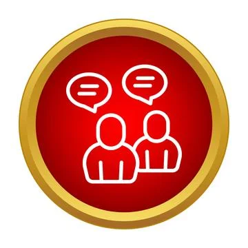 People avatars discussing with speech bubbles icon Иллюстрация