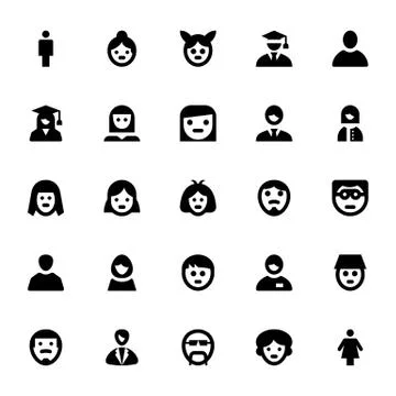 People Avatars Vector Icons Stock Illustration